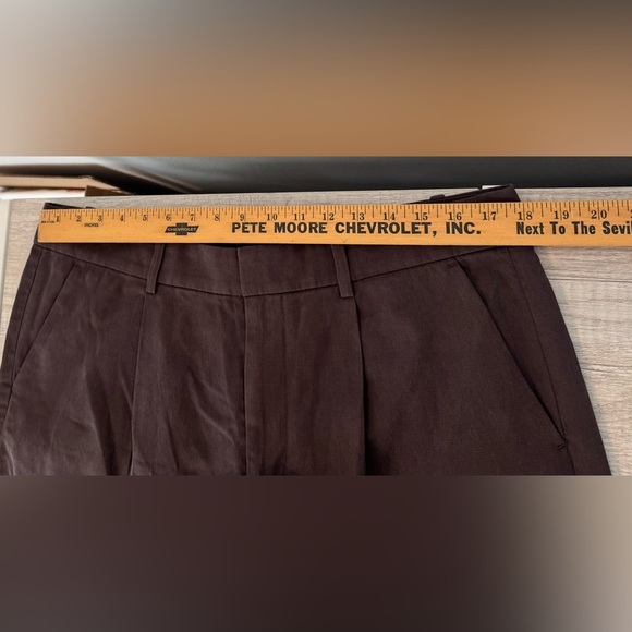 Madewell Slouchy Straight Pants Drapey Twill Brown Mid Rise NWT 2024 Size 14 - Picture 7 of 11